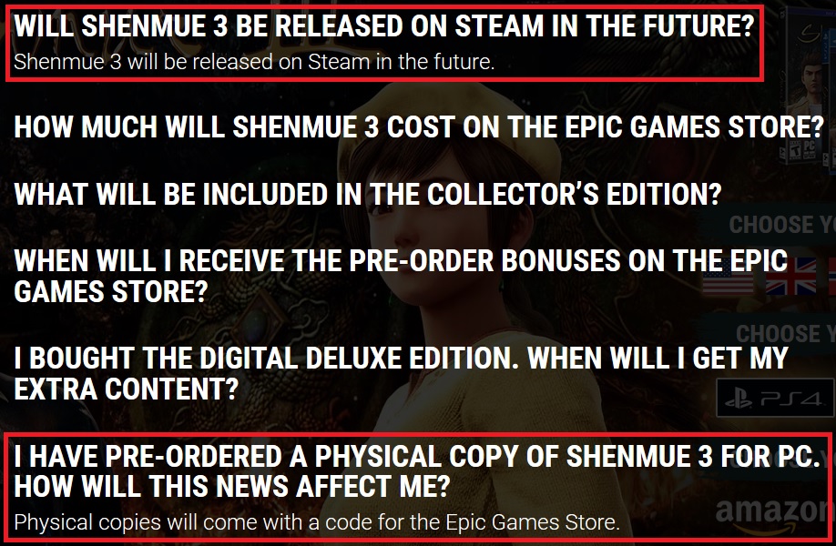 Resultado de imagen para epic games store physical shenmue
